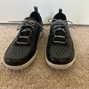 Rockport Truflex Sneakers Black Leather Casual Comfort Lace Up Men’s 10